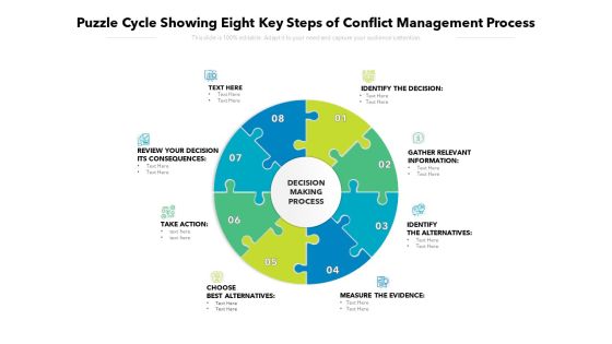 Puzzle Cycle Showing Eight Key Steps Of Conflict Management Process Ppt PowerPoint Presentation Model Tips PDF Puzzle Cycle Showing Eight Key Steps Of Conflict Management Process Ppt PowerPoint Presentation Model Tips PDF