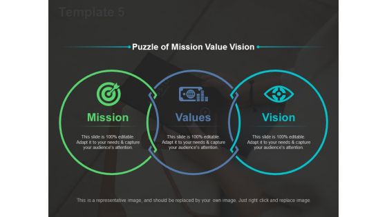 Puzzle Of Mission Value Vision Ppt PowerPoint Presentation Slides Template