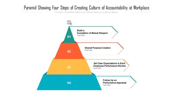Pyramid Showing Four Steps Of Creating Culture Of Accountability At Workplace Ppt PowerPoint Presentation File Professional PDF Pyramid Showing Four Steps Of Creating Culture Of Accountability At Workplace Ppt PowerPoint Presentation File Professional PDF