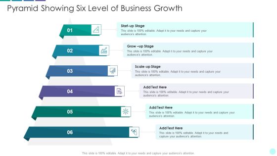 Pyramid Showing Six Level Of Business Growth Brochure PDF Pyramid Showing Six Level Of Business Growth Brochure PDF