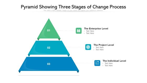 Pyramid Showing Three Stages Of Change Process Ppt PowerPoint Presentation Gallery Clipart Images PDF
