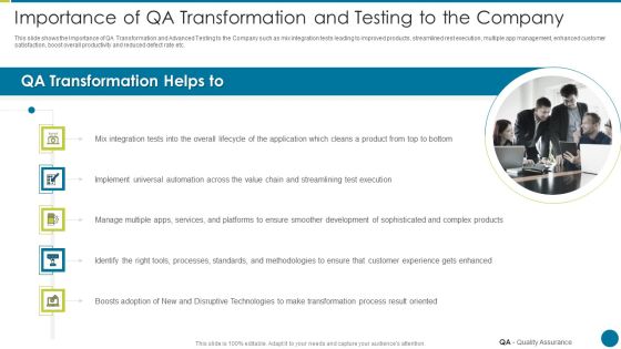 QA Modification For Product Quality Development And Consumer Satisfaction Importance Of QA Transformation Topics PDF QA Modification For Product Quality Development And Consumer Satisfaction Importance Of QA Transformation Topics PDF