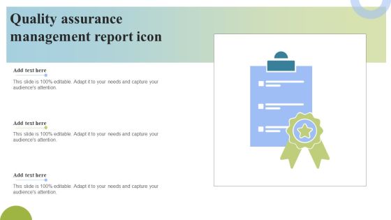 Quality Assurance Management Report Icon Download PDF Quality Assurance Management Report Icon Download PDF
