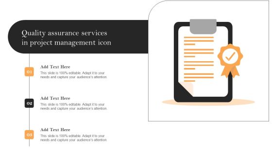Quality Assurance Services In Project Management Icon Clipart PDF