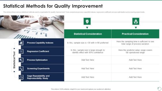 Quality Assurance Templates Set 3 Statistical Methods For Quality Improvement Elements PDF