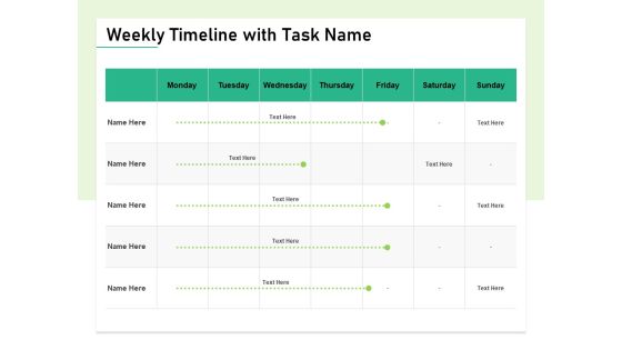 Quality Management Plan QMP Weekly Timeline With Task Name Infographics PDF