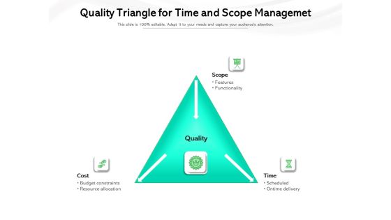 Quality Triangle For Time And Scope Managemet Ppt PowerPoint Presentation Show Designs PDF Quality Triangle For Time And Scope Managemet Ppt PowerPoint Presentation Show Designs PDF