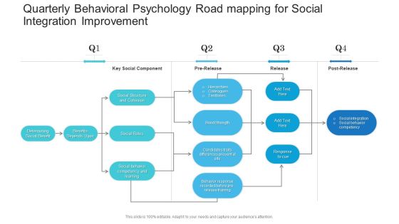 Quarterly Behavioral Psychology Road Mapping For Social Integration Improvement Mockup