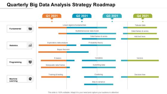Quarterly Big Data Analysis Strategy Roadmap Infographics Quarterly Big Data Analysis Strategy Roadmap Infographics