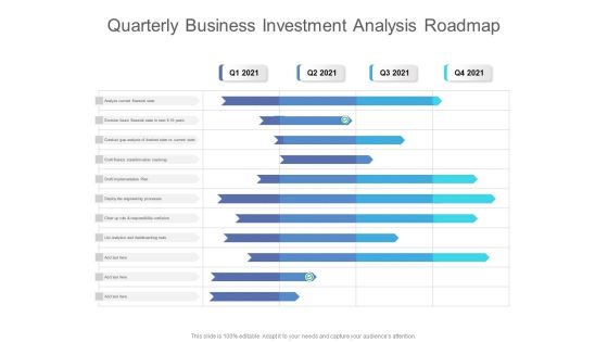 Quarterly Business Investment Analysis Roadmap Sample Quarterly Business Investment Analysis Roadmap Sample