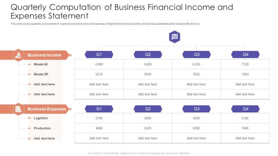 Quarterly Computation Of Business Financial Income And Expenses Statement Clipart PDF Quarterly Computation Of Business Financial Income And Expenses Statement Clipart PDF