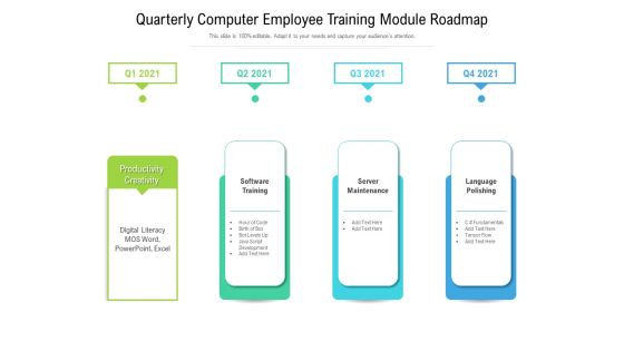 Quarterly Computer Employee Training Module Roadmap Icons Quarterly Computer Employee Training Module Roadmap Icons