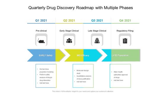 Quarterly Drug Discovery Roadmap With Multiple Phases Themes Quarterly Drug Discovery Roadmap With Multiple Phases Themes