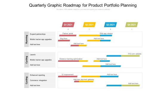 Quarterly Graphic Roadmap For Product Portfolio Planning Designs Quarterly Graphic Roadmap For Product Portfolio Planning Designs