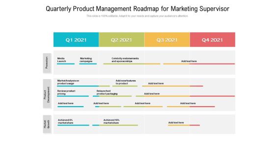 Quarterly Product Management Roadmap For Marketing Supervisor Themes Quarterly Product Management Roadmap For Marketing Supervisor Themes