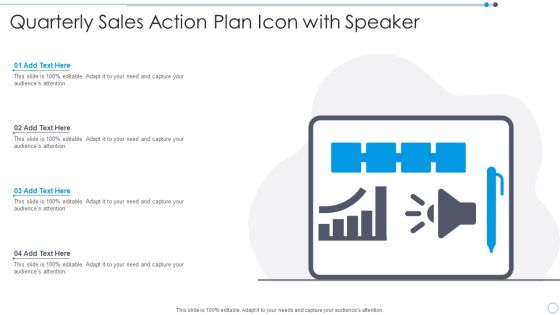 Quarterly Sales Action Plan Icon With Speaker Designs PDF Quarterly Sales Action Plan Icon With Speaker Designs PDF