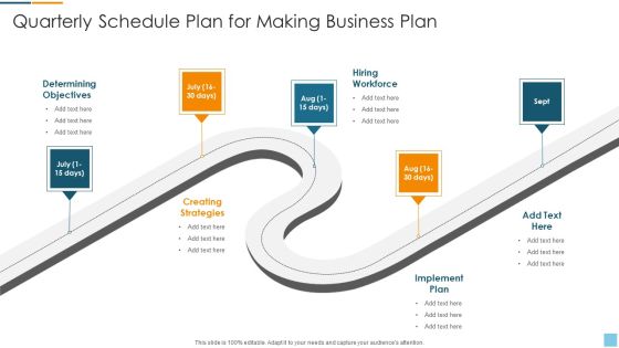 Quarterly Schedule Plan For Making Business Plan Summary PDF Quarterly Schedule Plan For Making Business Plan Summary PDF