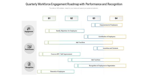 Quarterly Workforce Engagement Roadmap With Performance And Recognition Formats Quarterly Workforce Engagement Roadmap With Performance And Recognition Formats