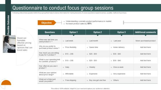 Questionnaire To Conduct Focus Group Sessions Pictures PDF