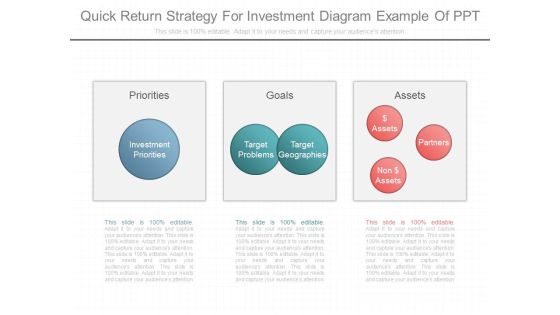 Quick Return Strategy For Investment Diagram Example Of Ppt