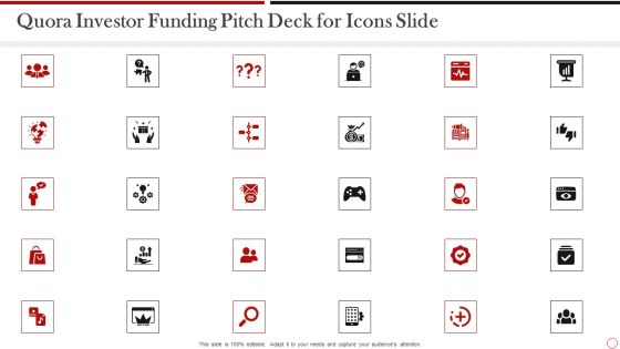 Quora Investor Funding Pitch Deck For Icons Slide Professional PDF Quora Investor Funding Pitch Deck For Icons Slide Professional PDF