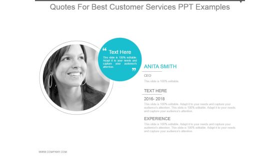 Quotes For Best Customer Services Ppt Examples