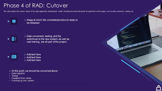 RAD Approach IT Phase 4 Of RAD Cutover Ppt Icon Slide PDF