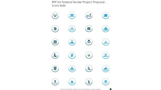 RFP For Federal Tender Project Proposal Icons Slide One Pager Sample Example Document RFP For Federal Tender Project Proposal Icons Slide One Pager Sample Example Document