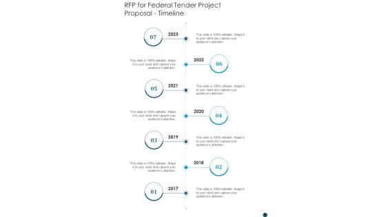 RFP For Federal Tender Project Proposal Timeline One Pager Sample Example Document RFP For Federal Tender Project Proposal Timeline One Pager Sample Example Document