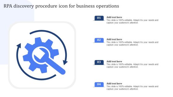 RPA Discovery Procedure Icon For Business Operations Information PDF RPA Discovery Procedure Icon For Business Operations Information PDF