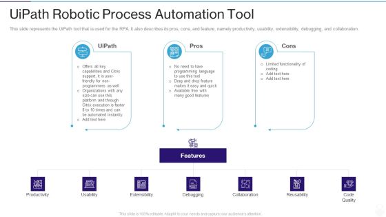 RPA IT Uipath Robotic Process Automation Tool Ppt Layouts Microsoft PDF
