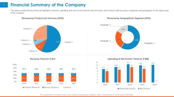 Raising Company Capital From Public Funding Sources Financial Summary Of The Company Graphics PDF Raising Company Capital From Public Funding Sources Financial Summary Of The Company Graphics PDF