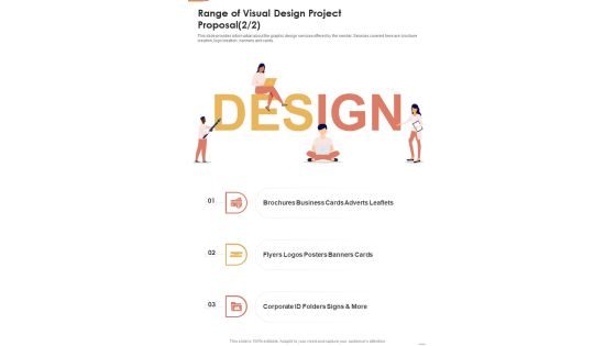 Range Of Visual Design Project Proposal One Pager Sample Example Document Range Of Visual Design Project Proposal One Pager Sample Example Document