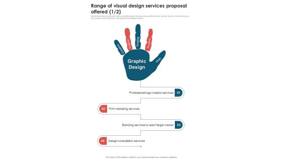 Range Of Visual Design Services Proposal Offered One Pager Sample Example Document Range Of Visual Design Services Proposal Offered One Pager Sample Example Document