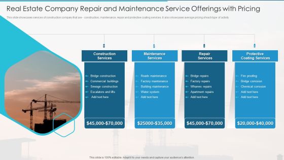 Real Estate Company Repair And Maintenance Service Offerings With Pricing Topics PDF Real Estate Company Repair And Maintenance Service Offerings With Pricing Topics PDF