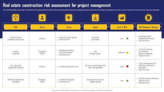 Real Estate Construction Risk Assessment For Project Management Brochure PDF Real Estate Construction Risk Assessment For Project Management Brochure PDF