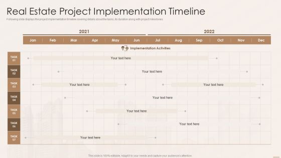 Real Estate Developers Funding Alternatives Real Estate Project Implementation Timeline Summary PDF