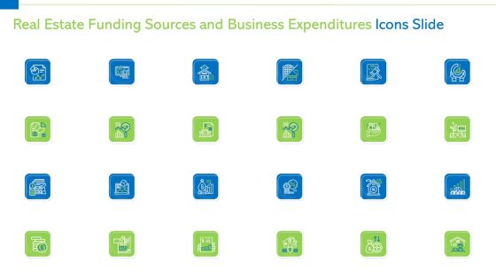 Real Estate Funding Sources And Business Expenditures Icons Slide Demonstration PDF Real Estate Funding Sources And Business Expenditures Icons Slide Demonstration PDF