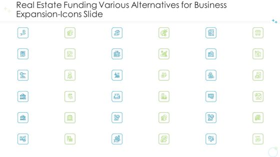 Real Estate Funding Various Alternatives For Business Expansion Icons Slide Ppt Slides Images PDF