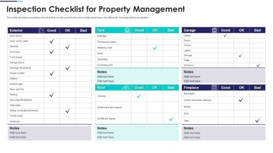 Real Estate Marketing Plan To Sell Inspection Checklist For Property Management Portrait PDF Real Estate Marketing Plan To Sell Inspection Checklist For Property Management Portrait PDF