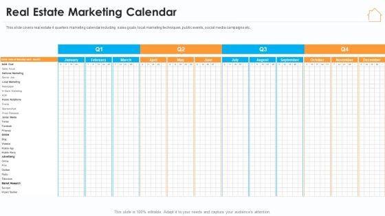 Real Estate Marketing Strategy Vendors Real Estate Marketing Calendar Demonstration PDF