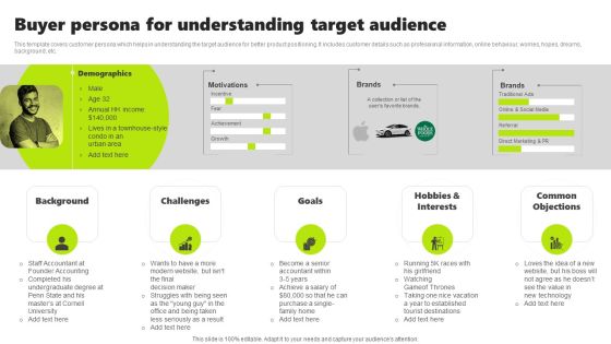 Rebrand Kick Off Plan Buyer Persona For Understanding Target Audience Introduction PDF