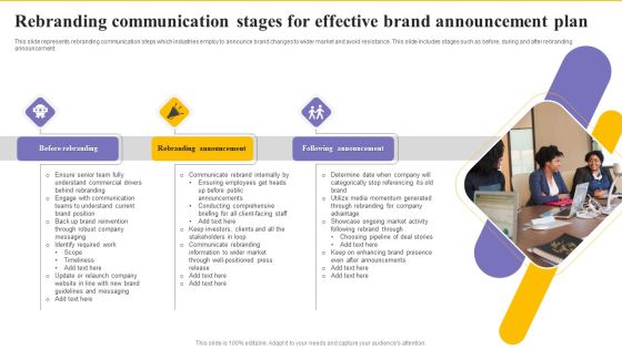 Rebranding Communication Stages For Effective Brand Announcement Plan Icons PDF Rebranding Communication Stages For Effective Brand Announcement Plan Icons PDF
