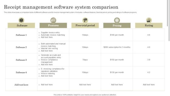 Receipt Management Software System Comparison Themes PDF Receipt Management Software System Comparison Themes PDF