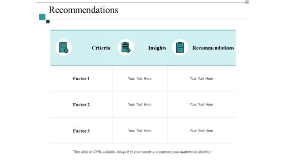 Recommendations Ppt PowerPoint Presentation Design Ideas