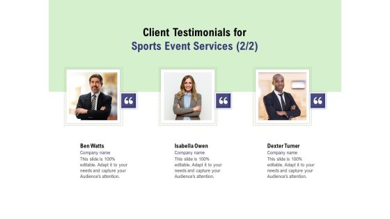Recreational Program Proposal Client Testimonials For Sports Event Services Ppt Styles Templates PDF Recreational Program Proposal Client Testimonials For Sports Event Services Ppt Styles Templates PDF