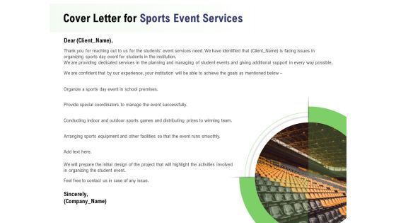 Recreational Program Proposal Cover Letter For Sports Event Services Ppt Infographics Slides PDF Recreational Program Proposal Cover Letter For Sports Event Services Ppt Infographics Slides PDF