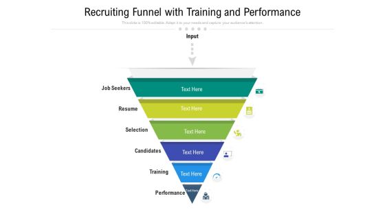 Recruiting Funnel With Training And Performance Ppt PowerPoint Presentation File Objects PDF