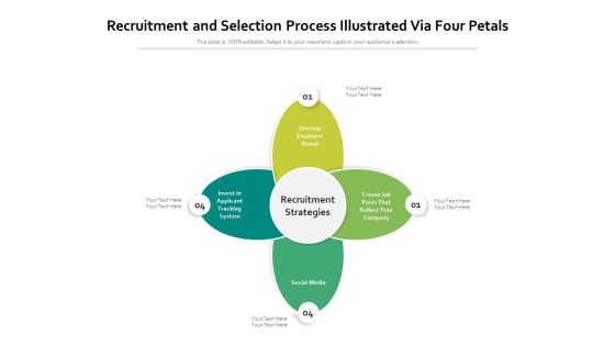 Recruitment And Selection Process Illustrated Via Four Petals Ppt PowerPoint Presentation Outline Layout PDF