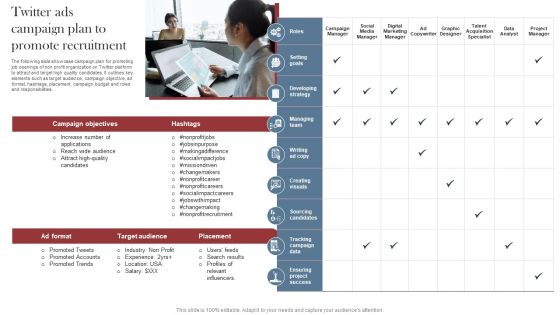 Recruitment Marketing Strategies For NPO Business Twitter Ads Campaign Plan To Promote Recruitment Microsoft PDF Recruitment Marketing Strategies For NPO Business Twitter Ads Campaign Plan To Promote Recruitment Microsoft PDF